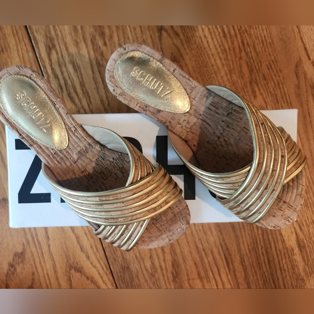 Schutz Gold Women's Sandals